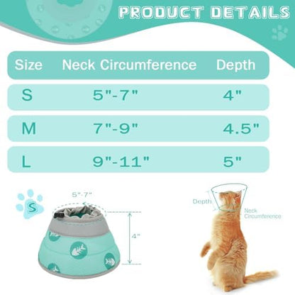 Cat Cone Collar Soft Elizabethan Collar for Surgery Recovery - Adjustable for Small and Large Cats Kittens to Stop Licking - Image 6