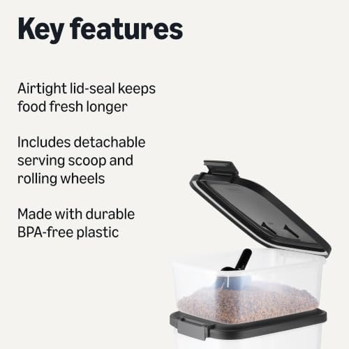 Amazon Basics Pet Food Storage Container Set, 30lbs and 10lbs with Scoop, for Dogs and Cats - Image 2
