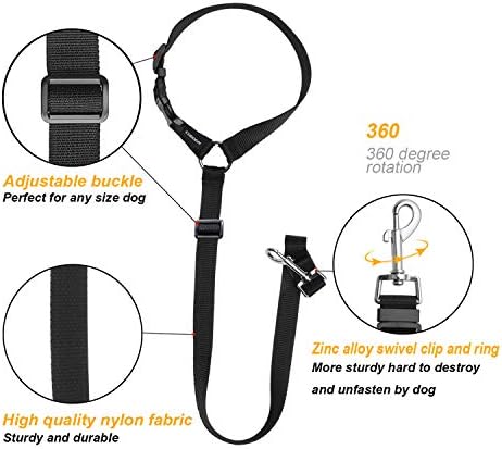 Dog Seat Belts, CGBOOM 2 Pack Dual Use Dog Car Seatbelts Harness Adjustable Car Headrest Restraint for Vehicle Nylon Pet Cat Dog Safety Leads Seat Belts for Large Medium Small Dogs - Image 7