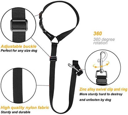 Dog Seat Belts, CGBOOM 2 Pack Dual Use Dog Car Seatbelts Harness Adjustable Car Headrest Restraint for Vehicle Nylon Pet Cat Dog Safety Leads Seat Belts for Large Medium Small Dogs - Image 7