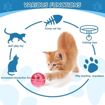 Frienda 4 Pcs Light up Cat Ball LED Motion Ghost Hunting Cat Ball, Bright - Image 5