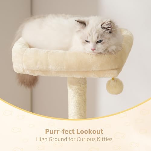Heybly Cat Tree with Toy, 49.2 inch Cat Tower for Indoor Cats HCT200SM - Image 5