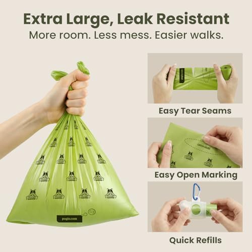 Pogi’s Dog Poop Bags – Leak-Proof & Extra Thick Pet Waste Bags with 2 Holders (Unscented, 50 Rolls, 750-Count) - Image 2