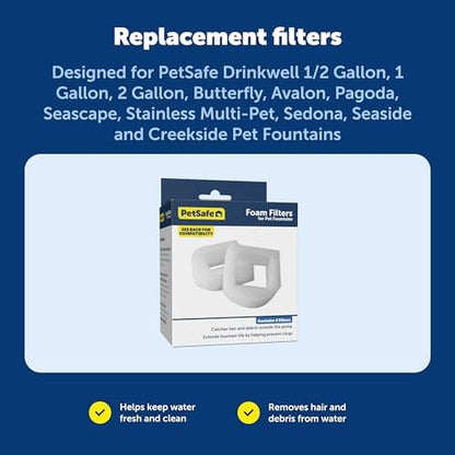 PetSafe Drinkwell Replacement Foam Filters, 2 Pack, Ceramic/Steel Fountains - Image 6