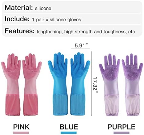 WAYUTO Long Sleeve Silicone Grooming Gloves: Cat Bathing, Dog Massaging, Hair Removal, Pet Shampoo for Kitchen, Bathroom, and Pet Shop Use - Purple - Image 7