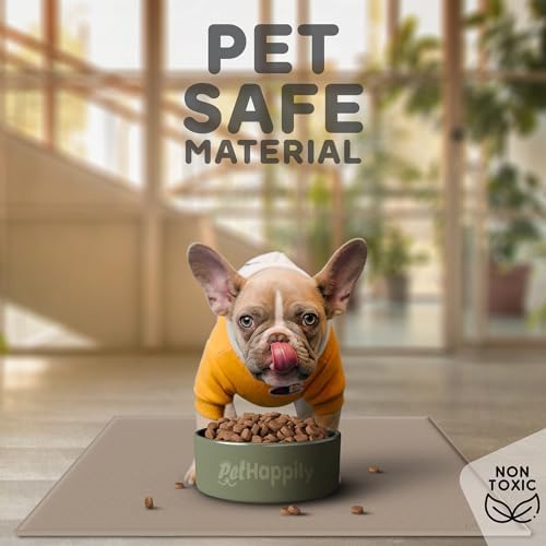 Dog Food Mat - Raised Edges Dogs Mat for Food and Water Prevent Spill, Waterproof Cat Food Mats Protect Floors, Easy Clean Dog Bowl Mats for Food and Water, Silicone Pet Food Tray - Image 3