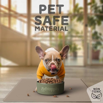 Dog Food Mat - Raised Edges Dogs Mat for Food and Water Prevent Spill, Waterproof Cat Food Mats Protect Floors, Easy Clean Dog Bowl Mats for Food and Water, Silicone Pet Food Tray - Image 3