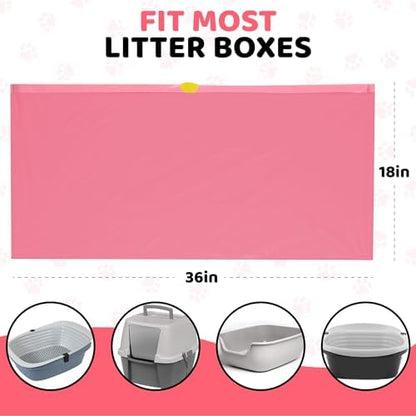 EZ Pick Up Dog & Cat Pet Waste Clean Up Bags Litter Liners (Pink, 36"x18") - Image 3