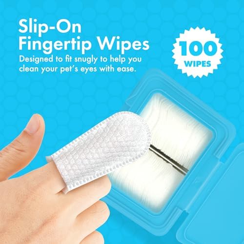 Petkin Fingertip Eye Wipes for Dogs and Cats, 100 Finger Wipes - Slip-On, Snug Fit, Micro-Bristle Fabric - Cleans Eye Area, Dirt and Tear Stains - Convenient, Ideal for Home and Travel - No Scent - Image 4