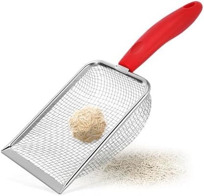 Milisten Cat Litter Scoop Metal Cat Litter Scoop with Fine Mesh Ergonomic Handle Non-Stick Surface Hanging Hole 11.02 X 3.93 X 1.96 in Pet for Box Cleaning by Milisten