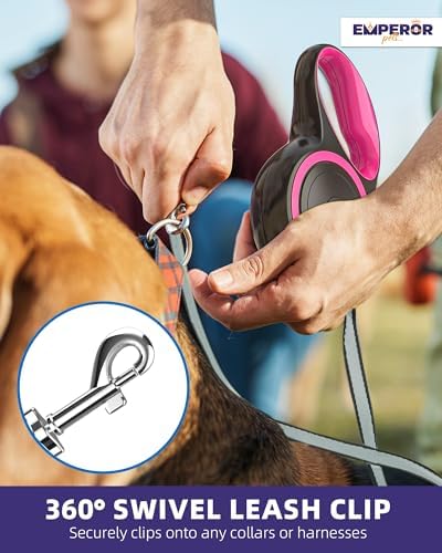 Emperor Pets Retractable Dog Leash, 16 ft, Up to 110lbs, Pink -PK16 - Image 6