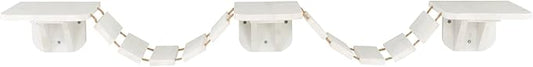Trixie Wall Mounted Cat Bridge – Space-Saving Cat Wall Shelves for Climbing, Jumping & Vertical Play – Elevated Cat Furniture with 3 Platforms – White, 59.1 x 11.8 x 5.5 in