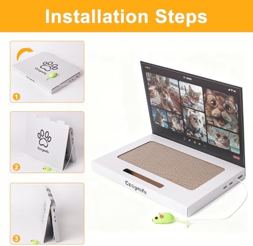 Cat Laptop Scratcher, Cat Scratcher Cardboard, Interactive Toys, Kitten Supplies and Stuff for Indoor Cats - Image 6