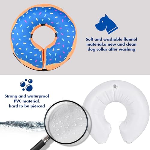 Inflatable Dog Cone Collar for After Surgery, Soft Adjustable Blow up Donut E-Collar for Small Medium Large Dog and Cats - Image 7