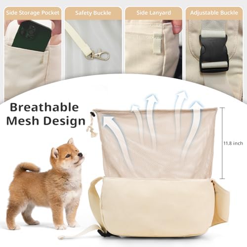 ONECUTE Dog Sling Carrier 15 lbs, Small Dog Carrier Sling for Cat & Puppies - Image 4