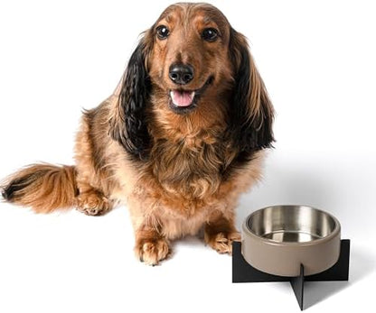 Ripple Ridge 16oz (2 Cups) Small/Medium Slanted Pet Feeder with Weighted Concrete Base and Removable Stainless Steel Bowl, Non-Slip Dishwasher Safe for Dogs, Cats, Pink DBL3001A - Image 6