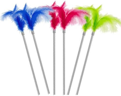 6 Pack Cat Feather Teaser Replacement Refills, Compatible with 3 in 1 Cat Puzzle Toys, Interactive Cat Toy Accessories for Indoor Cats Mental Stimulation & Boredom Relief by CGBD