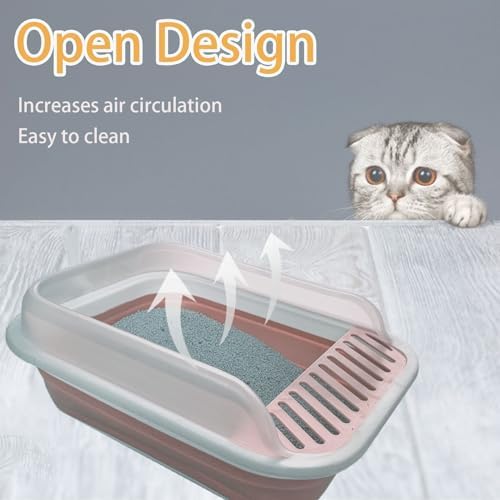 Collapsible Kitten Litter Box Low Entry Small Cat Litter Box L - Image 6