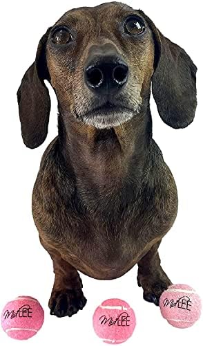Midlee Mini 1.5" Squeaky Dog Tennis Balls- Pink- Set of 6 - Image 2
