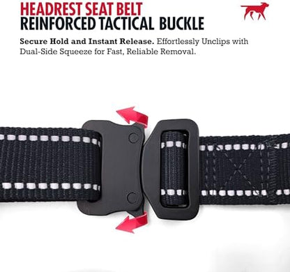Tuff Pupper Dog Seat Belt for Car Headrest | Adjustable Length Dog Car Harness Restraint | Heavy-Duty Aviation Aluminum Carabiner & Tactical Buckle | Universal Fit for Small, Medium & Large Dogs - Image 6