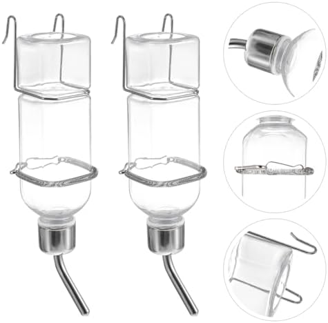 UKCOCO 2pcs Plastic Rabbit Water Feeder Hanging Pet Drinking Bottles No Leak Bunny Feeder for Hamsters Guinea Pigs Chinchillas Small Animals - Image 3