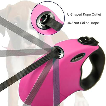 Small 13 FT Retractable Dog Leash – Hands-Free Adjustable Leash for Dogs Up to 22lbs, Tangle-Free Nylon with Ergonomic Grip for Walking, Training & Outdoor Safety Pink S - Image 5