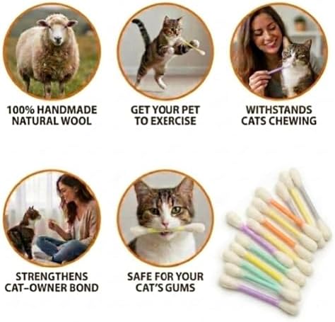 Glaciart One Swabs Cat Toys with Catnip - 6 Pk | Durable for Chew, Cute Cat Toys Interactive Kitty for Boredom, Exercise, & Play | Filled w/Organic Catnip for Anxiety & as Digestive Aid | Gift Idea - Image 6