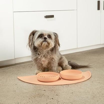 Slow Feeder Dog Bowl - Silicone Dog Bowl, Small, 6" x 1.25" - Blush - Image 6