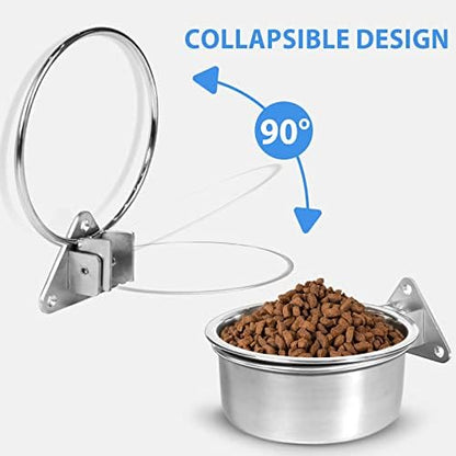 Raised Large Dog Bowls Wall Mount Pet Bowl, Collapsible Elevated Pet Bowl for Dog Cat Chicken Coop - 8 Cups / 2 Quart - Image 3