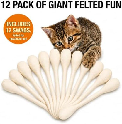 Glaciart One Swabs Cat Toys with Catnip - 12 Pk | Durable for Chew, Cute Cat Toys Interactive Kitty for Boredom, Exercise, & Play | Filled w/Organic Catnip for Anxiety & as Digestive Aid | Gift Idea - Image 6