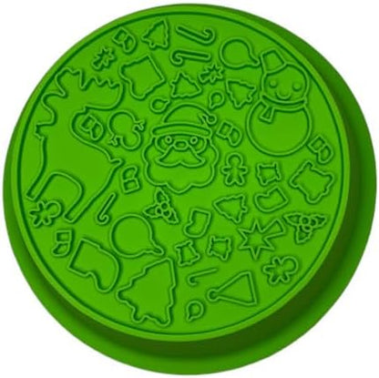 Snowman/Christmas 2-in-1 Silicone Slow Feeder & Licking Mat - BPA Free, Dishwasher Safe, 500ml Capacity, Perfect for Dogs & Cats (Christmas Green)
