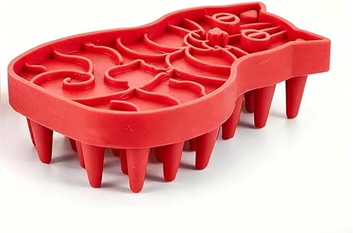 Pet Bath & Massage Brush,Pet Grooming Brush,Soft Rubber Scrubber for Brushing,Massaging,Bathing,Shampooing and Reducing Hairballs (Red, Style 1) - Image 3