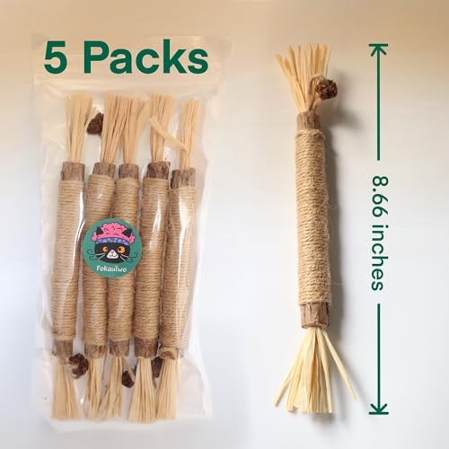 8.66 inches Silvervine Sticks Cat Toys, Natural Catnip Kittens Chew Toy for Teeth Cleaning,Big Catmint Blend Stick, Dental Kitty Chews for Indoor(5 Pack) - Image 2