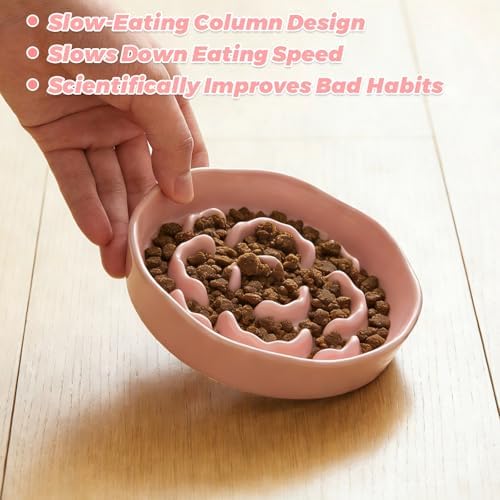 Small Slow Feeder Cat Bowls 4PCS Anti-Choking Puzzle Slow Feeding Dog Bowls with Non-Slip Base, Interactive Slow Feeder for Small Breeds, Bloat Prevention Maze Dish, 1 Cup Capacity - Image 5