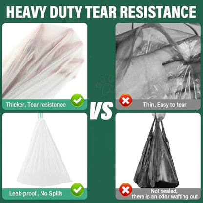 60pcs Cat Litter Durable Drawstring Replacement Part,Extra Thick Waste Drawer Liners for Robot 4 and 3(White) - Image 6