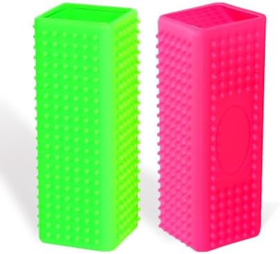2pcs Pet Dog Cat Hair Remover, Pet Hair Removal Tool, Hollow Cleaner Brush for car，Interior, Furniture, Sofa (green and pink) by Unknown