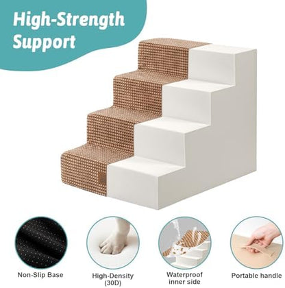 COZY KISS Dog Stairs for Small Dogs, 4 Step Pet Stairs for Beds & Couches - Image 6