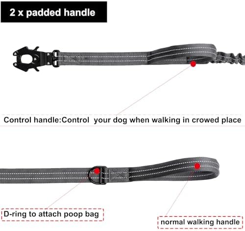 ICEFANG Tactical Dog Leash with Quick-Release Metal Clasp,Bungee-Dog Lead - Image 4