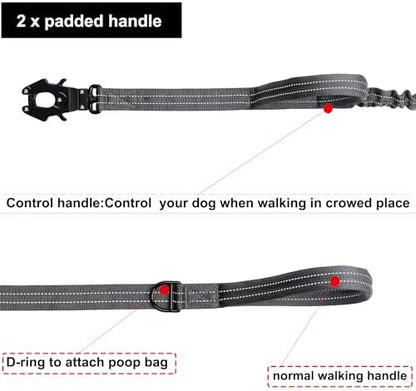 ICEFANG Tactical Dog Leash with Quick-Release Metal Clasp,Bungee-Dog Lead - Image 4