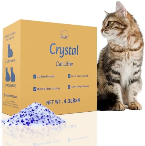 LMJP Crystal Cat Litter for Long-Lasting Odor Control, Non-Clumping, 17.2lb by LMJP