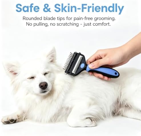 3-IN-1 Pet Grooming Tool - Undercoat Rake, Dematting Comb & Deshedding Brush for Cats & Dogs - Removes Mats - Image 3