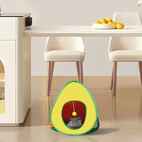 Andiker Cat Tent with a PlushBall, Colorful Foldable Polyester Cat Play Tents Match with Most Cat Tubes for Indoor Cats Game, Sleep, 3 Holes Convenient Kitten Nest for Indoor Kitten, Rabbit(Tent S) - Image 5