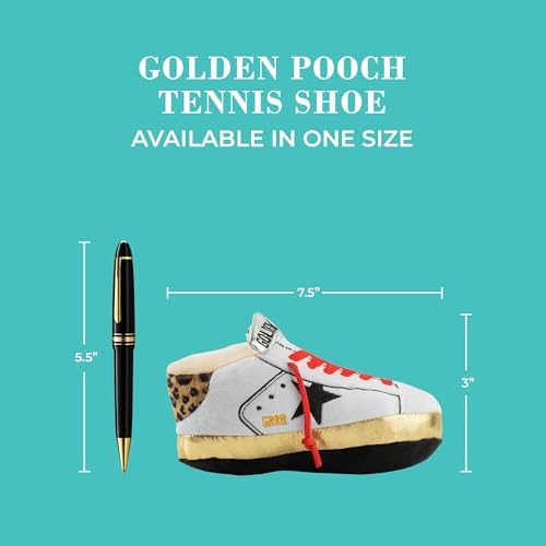 Haute Diggity Dog Golden Pooch Tennis Shoe Plush Dog Toy, Designer Parody - Image 5