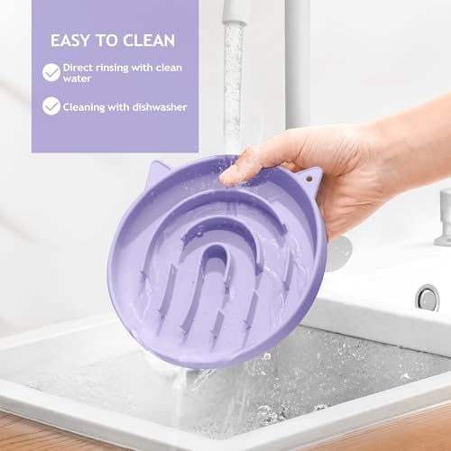 Coomazy Slow Feeder Cat Bowl Silicone Pet Puzzle Feeder for Slow Eating - Image 4