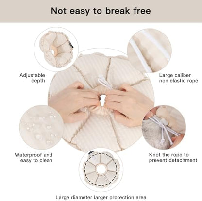 H HIDREAM Soft Cat Cone Collar， Cute Adjustable Cat Recovery Collar，Elizabethan e Collar that can Protect Head and Foot Wounds，Egg White All-Season Style - Image 3