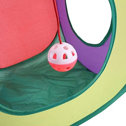 Cat Play Tunnel,Occupiedpet Collapsible Cube Tent with 3 Entry Points - Image 7