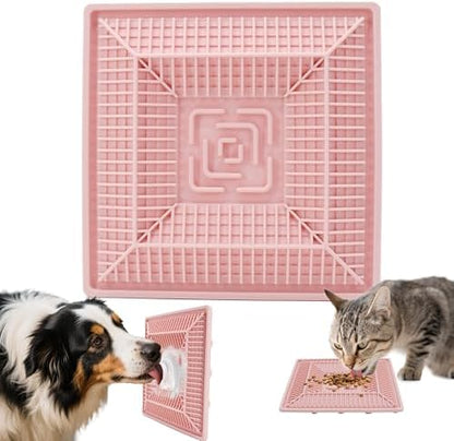Lick Mat for Dogs & Cats, Slow Feeder Pad with Suction Cups Pink by PawSailor