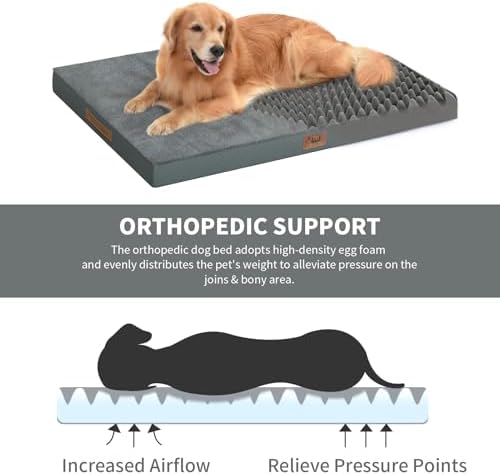 Large Waterproof Orthopedic Dog Bed with Egg Crate Foam - Image 3