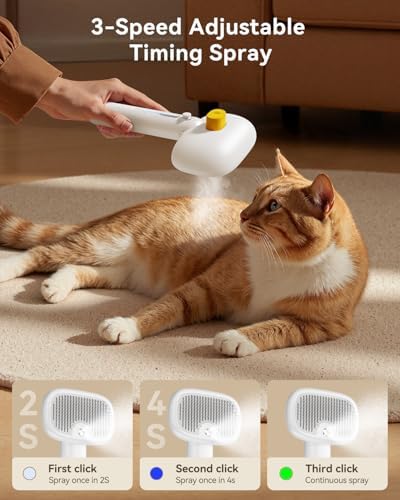 ROJECO 3-in-1 Pet Steam Brush,Spray Hair Removal Detangling Comb - Image 4