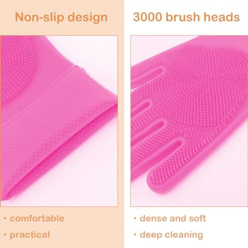 Silicone Pet Grooming Gloves Dog Washing Gloves for Bathing Massaging - Image 3
